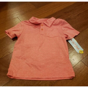 Boys Cat & Jack Polo Shirt Size 3T Peach Short Sleeve